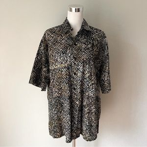 Novica Mens Cotton Multicolor Button Down Shirt Size XL